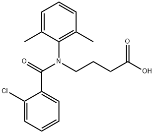 4-[o-Chlorobenzoyl(2,6-xylyl)amino]butyric acid 结构式