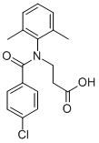 N-(p-Chlorobenzoyl)-N-(2,6-xylyl)-β-alanine 结构式