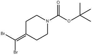 4-(二溴亚甲基)哌啶-1-甲酸叔丁酯 结构式