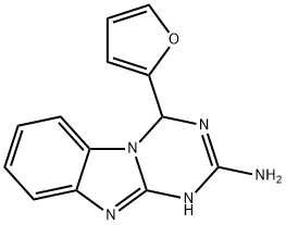 [4-(2-呋喃)-4,10-二氢-[1,3,5]三嗪并[6,5-B]苯并咪唑-2-基]胺 结构式