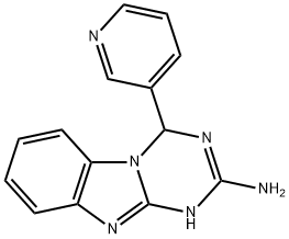 4-(3-PYRIDYL)-1,4-DIHYDRO[1,3,5]TRIAZINO[1,2-A][1,3]BENZIMIDAZOL-2-AMINE 结构式