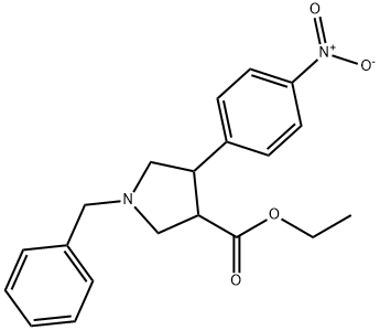 1-BENZYL-4-(4-NITRO-PHENYL)-PYRROLIDINE-3-CARBOXYLIC ACID ETHYL ESTER 结构式