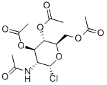 2-乙酰氨基-3,4,6-三-O-乙酰-2-脱氧-Α-D-吡喃葡萄糖酰基氯 结构式