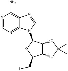 5'-DEOXY-2',3'-O-ISOPROPYLIDENE-5'-IODO-ADENOSINE 结构式