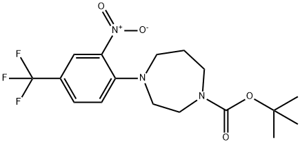 TERT-BUTYL 4-[2-NITRO-4-(TRIFLUOROMETHYL)PHENYL]-1,4-DIAZEPANE-1-CARBOXYLAT E 结构式