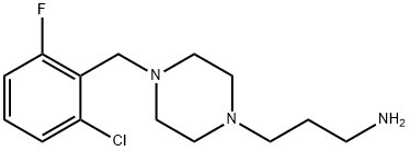 3-[4-(2-氯-6-氟苄基)哌嗪]丙胺 结构式