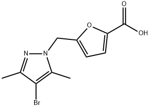 5-[(4-溴-3,5-二甲基-1H-吡唑-1-基)甲基]-2-糠酸 结构式