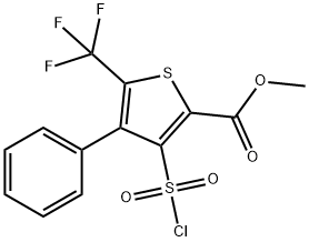 3-(氯磺酰基)-4-苯基-5-(三氟甲基)噻吩-2-羧酸甲酯 结构式