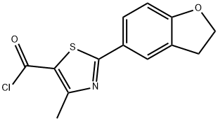 2-(2,3-二羟基-1-苯并呋喃-5-基)-4-甲基-1,3-噻唑-5-甲酰氯 结构式
