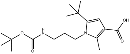 1-{3-[(TERT-BUTOXYCARBONYL)AMINO]PROPYL}-5-(TERT-BUTYL)-2-METHYL-1H-PYRROLE-3-CARBOXYLIC ACID 结构式