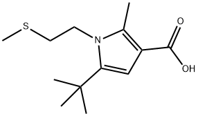 5-(tert-butyl)-2-methyl-1-[2-(methylthio)ethyl]-1H-pyrrole-3-carboxylic acid 结构式