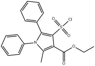 4-(氯磺酰)2-甲基-1,5-二苯基-1H-吡咯-3-羧酸乙酯 结构式