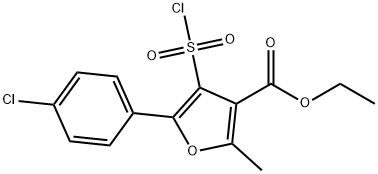 5-(4-氯苯基)-4-(氯磺酰)-2-甲基-3-糠酸乙酯 结构式