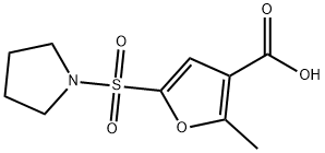 2-甲基-5-(1-吡咯烷基磺酰基)-3-呋喃羧酸 结构式