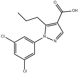 1-(3,5-二氯苯基)-5-丙基-1H-吡唑-4-羧酸 结构式