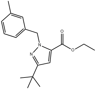 3-叔丁基-1-(3-甲基苄基)-1H-吡唑-5-甲酸乙酯 结构式