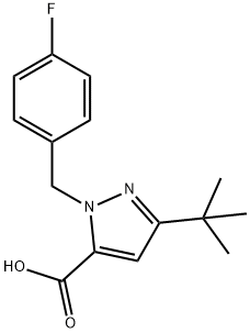 3-(TERT-BUTYL)-1-(4-FLUOROBENZYL)-1H-PYRAZOLE-5-CARBOXYLIC ACID 结构式