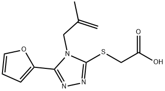2-{[5-(呋喃-2-基)-4-(2-甲基丙-2-烯-1-基)-4H-1,2,4-三唑-3-基]硫基}乙酸 结构式