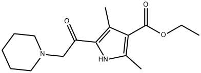 1H-Pyrrole-3-carboxylicacid,2,4-dimethyl-5-(1-piperidinylacetyl)-,ethylester(9CI) 结构式