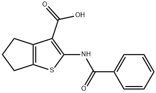 2-苯甲酰胺-5,6-二氢-4H-环戊[B]噻吩-3-羧酸 结构式