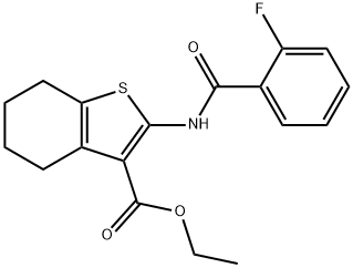 ethyl 2-[(2-fluorobenzoyl)amino]-4,5,6,7-tetrahydro-1-benzothiophene-3-carboxylate 结构式