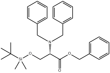 N,N-二苄基-O-(叔丁基二甲基硅烷基)-L-丝氨酸苄酯 结构式