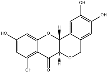 (6aR,12aR)-6a,12a-Dihydro-2,3,8,10-tetrahydroxy[2]benzopyrano[4,3-b][1]benzopyran-7(5H)-one 结构式