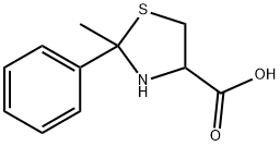 2-METHYL-2-PHENYL-4-THIAZOLIDINE CARBOXYLIC ACID 结构式