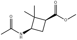 Cyclobutanecarboxylic acid, 3-(acetylamino)-2,2-dimethyl-, methyl ester, 结构式
