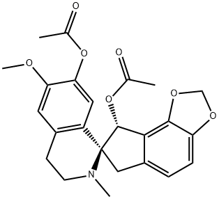 (7S,8R)-3',4',6,8-Tetrahydro-6'-methoxy-2'-methylspiro[7H-indeno[4,5-d]-1,3-dioxole-7,1'(2'H)-isoquinoline]-7',8-diol diacetate 结构式