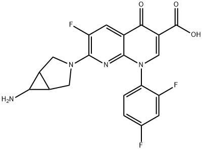 7-(6-aMino-3-azabicyclo[3.1.0]hexan-3-yl)-1-(2,4-difluorophenyl)-6-fluoro-4-oxo-1,4-dihydro-1,8-naphthyridine-3-carboxylic acid 结构式