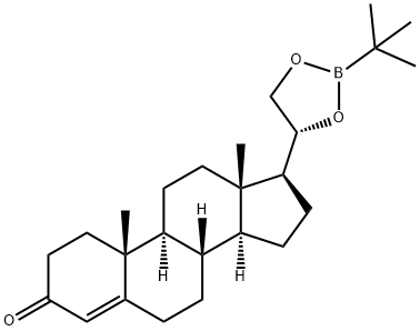 (20R)-20,21-[(tert-Butylboranediyl)bis(oxy)]pregn-4-en-3-one 结构式