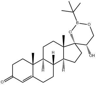 (20S)-17,21-[(tert-Butylboranediyl)bis(oxy)]-20-hydroxypregn-4-en-3-one 结构式