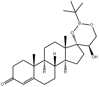 (20R)-17,21-[(tert-Butylboranediyl)bis(oxy)]-20-hydroxypregn-4-en-3-one 结构式