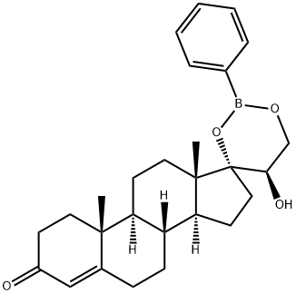 (20R)-20-Hydroxy-17,21-[(phenylboranediyl)bisoxy]pregn-4-en-3-one 结构式