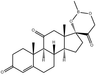 17,21-[(Methylboranediyl)bisoxy]pregn-4-ene-3,11,20-trione 结构式
