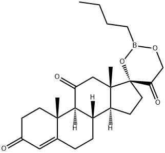 17,21-[(Butylboranediyl)bisoxy]pregn-4-ene-3,11,20-trione 结构式