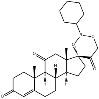 17,21-[(Cyclohexylboranediyl)bisoxy]pregn-4-ene-3,11,20-trione 结构式