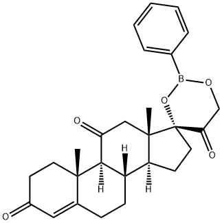 17,21-[(Phenylboranediyl)bisoxy]pregn-4-ene-3,11,20-trione 结构式