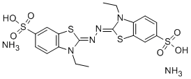 2,2-连氮基-双-(3-乙基苯并二氢噻唑啉-6-磺酸)二铵盐 结构式