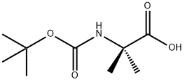 N-叔丁氧羰基-2-甲基丙氨酸 结构式