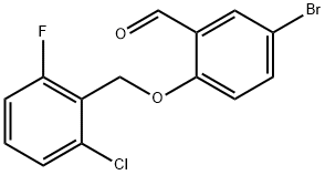 5-溴-2-(2-氯-6-氟-苄基)氧基-苯甲醛 结构式