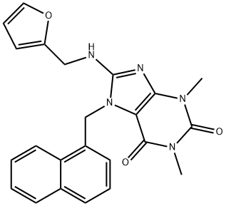 8-[(2-furylmethyl)amino]-1,3-dimethyl-7-(1-naphthylmethyl)-3,7-dihydro-1H-purine-2,6-dione 结构式