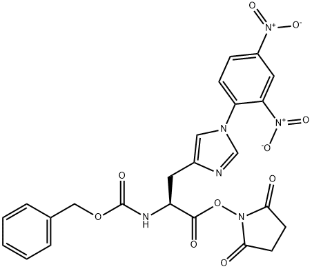 N-[[N-[(Benzyloxy)carbonyl]-3-[1-(2,4-dinitrophenyl)-1H-imidazol-5-yl]-L-alanyl]oxy]succinimide 结构式