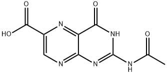 2-Acetylamino-3,4-dihydro-4-oxopteridine-6-carboxylic acid 结构式