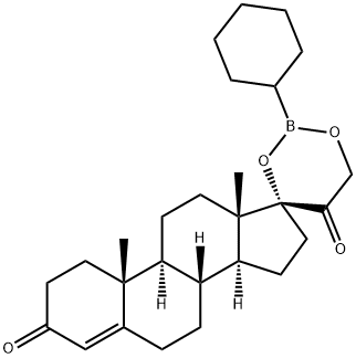 17,21-[(Cyclohexylboranediyl)bisoxy]pregn-4-ene-3,20-dione 结构式