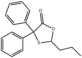 4,4-Diphenyl-2-propyl-1,3-oxathiolan-5-one 结构式