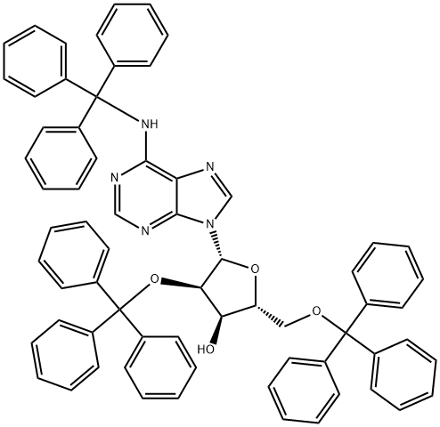 N-(Triphenylmethyl)-2'-O,5'-O-bis(triphenylmethyl)adenosine 结构式