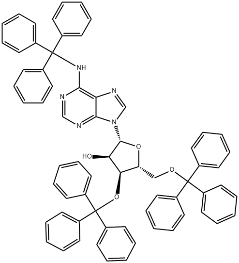 N-(Triphenylmethyl)-3'-O,5'-O-bis(triphenylmethyl)adenosine 结构式