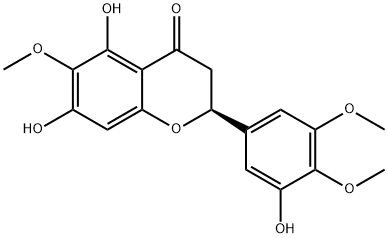 5,7,3'-三羟基-6,4',5'-三甲氧基黄烷酮 结构式